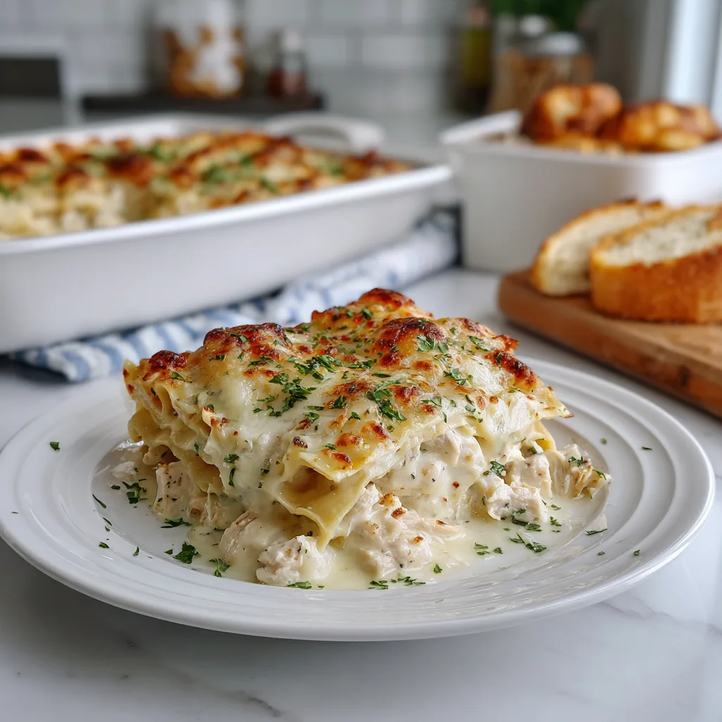 Slow Cooker Chicken Alfredo Lasagna