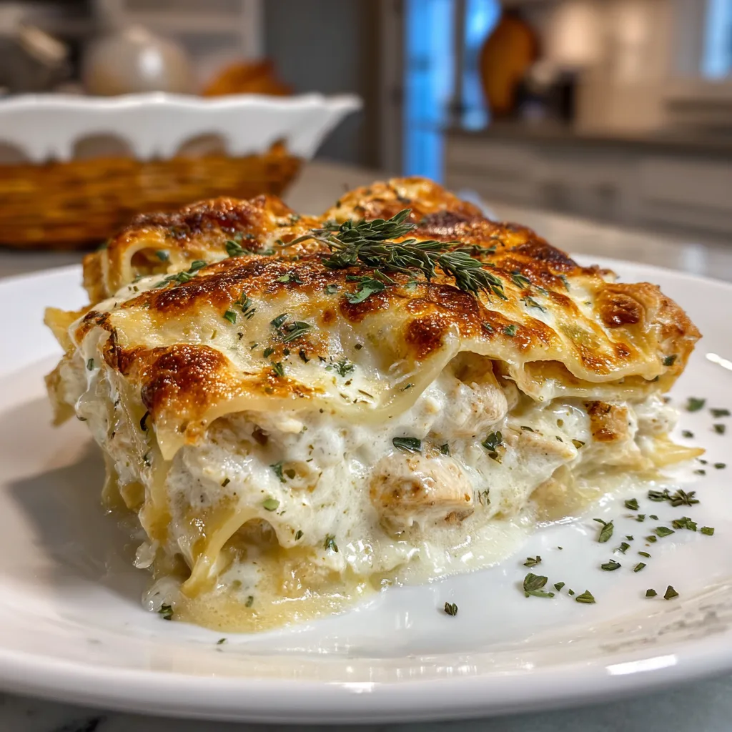 Slow Cooker Chicken Alfredo Lasagna