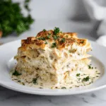Slow Cooker Chicken Alfredo Lasagna