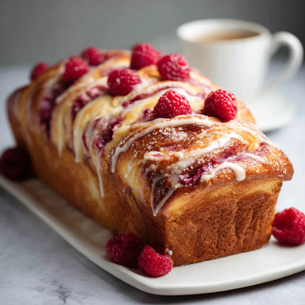 Raspberry Swirl Brioche Loaf 
