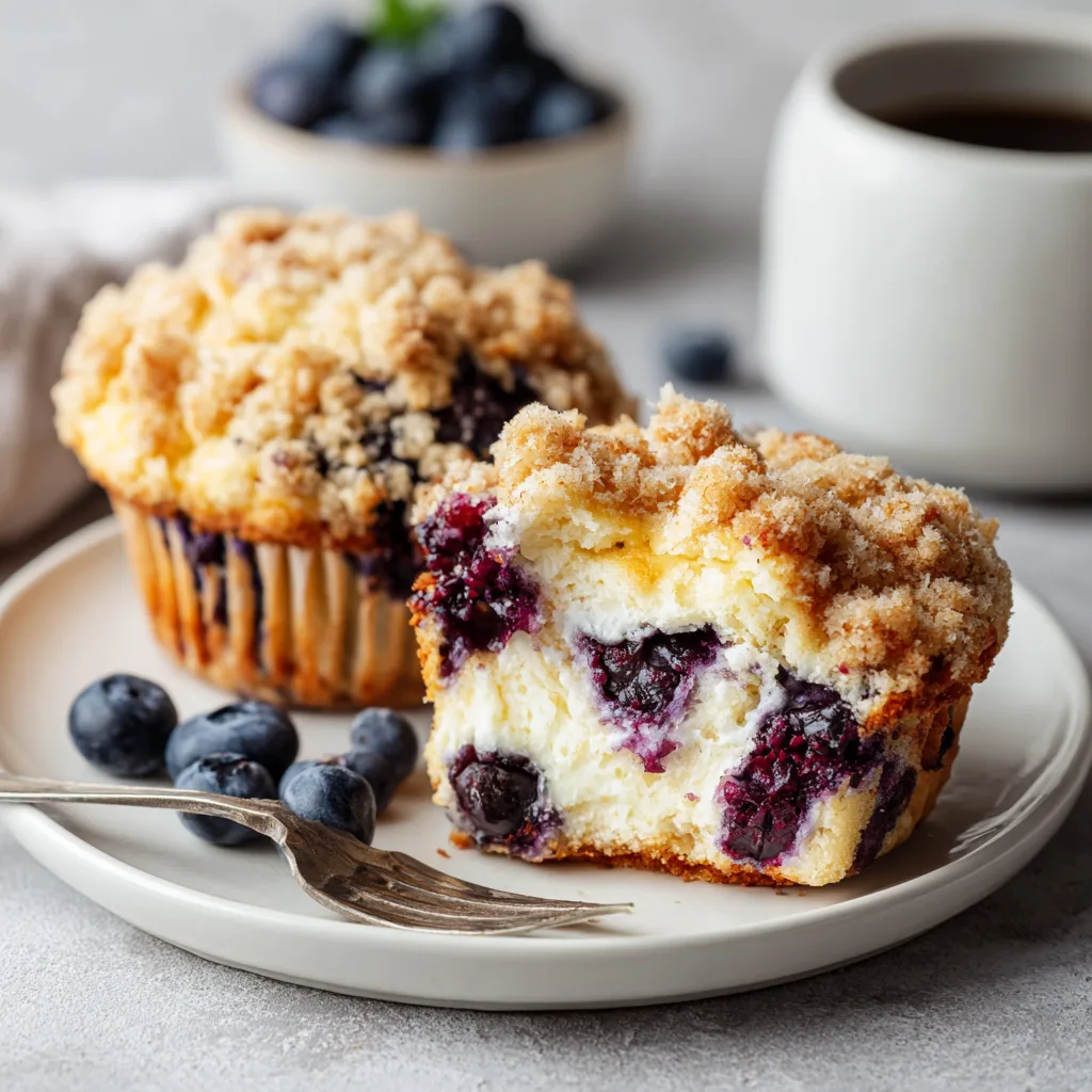 blueberry cheesecake crumble muffin