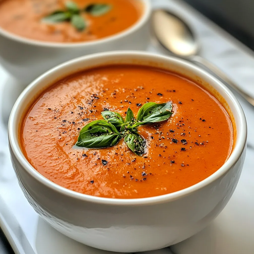 Classic Creamy Tomato Basil Soup Recipe | Smooth & Flavorful