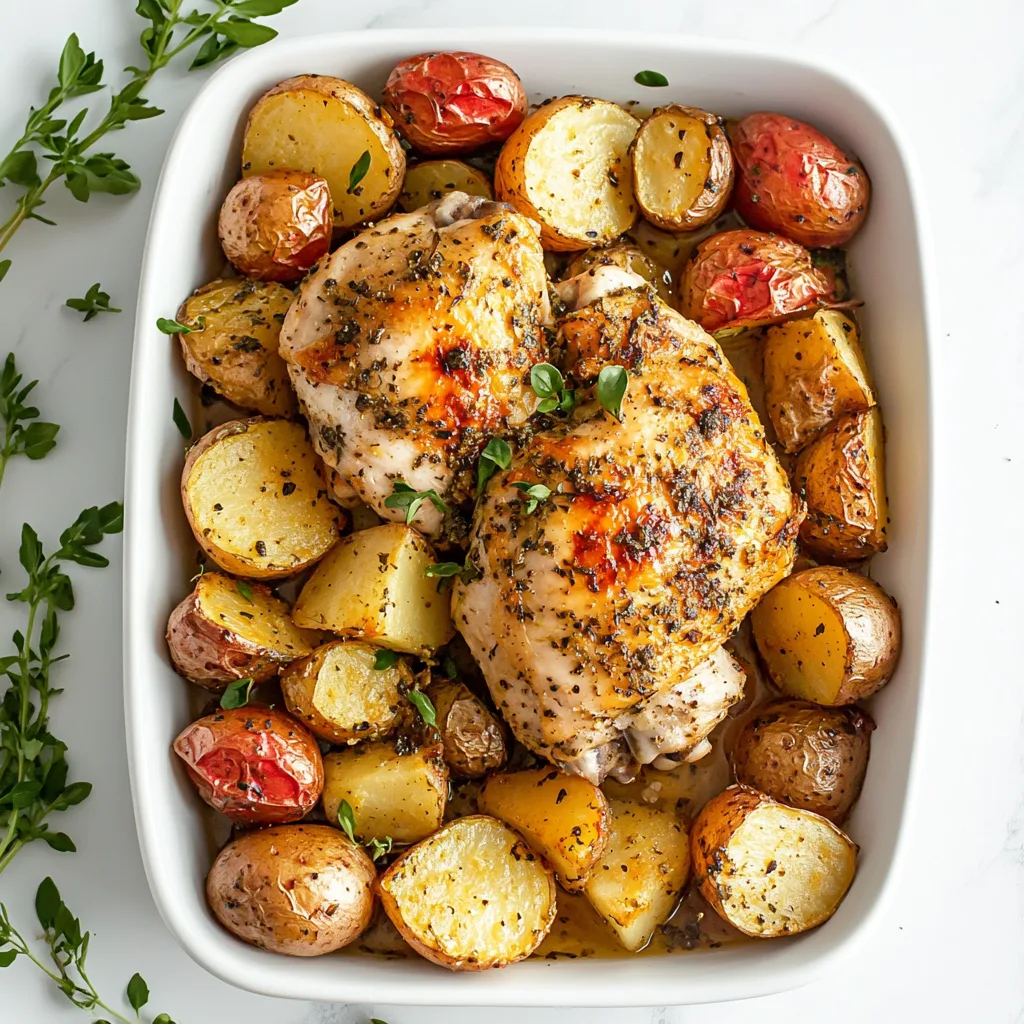Easy Gluten-Free Baked Oregano Chicken with Roasted Potatoes | Healthy Dinner Recipe