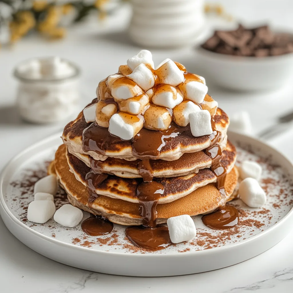 Delicious Hot Cocoa Pancakes with Marshmallows Recipe – Cozy Breakfast Treat