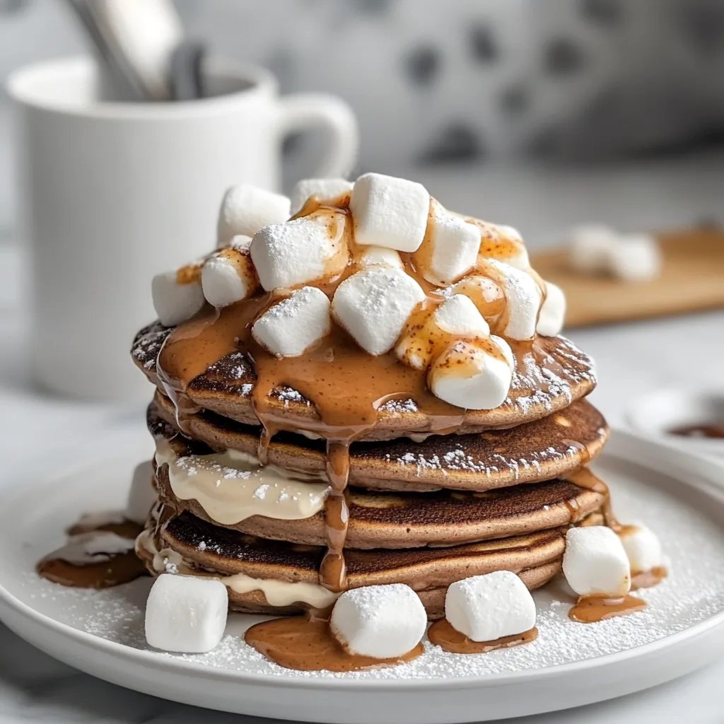 Delicious Hot Cocoa Pancakes with Marshmallows Recipe – Cozy Breakfast Treat