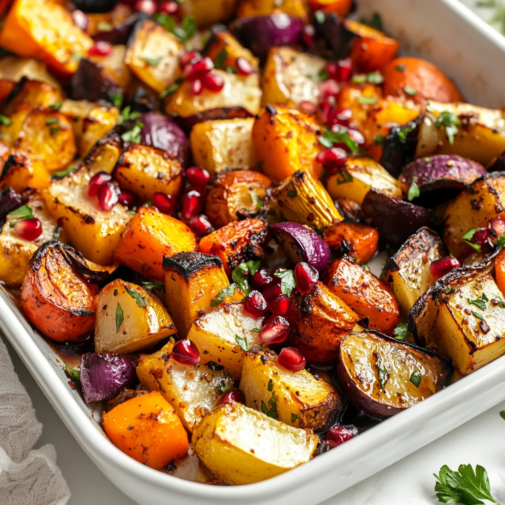 Pomegranate-Glazed Roasted Vegetables Recipe | Sweet & Savory Veggie Delight