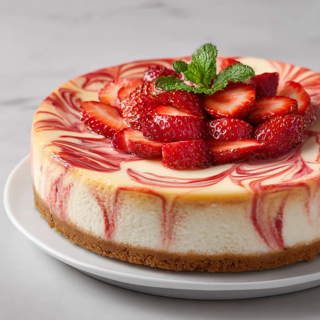 Delicious Strawberry Swirl Cheesecake Recipe – Creamy & Easy to Make