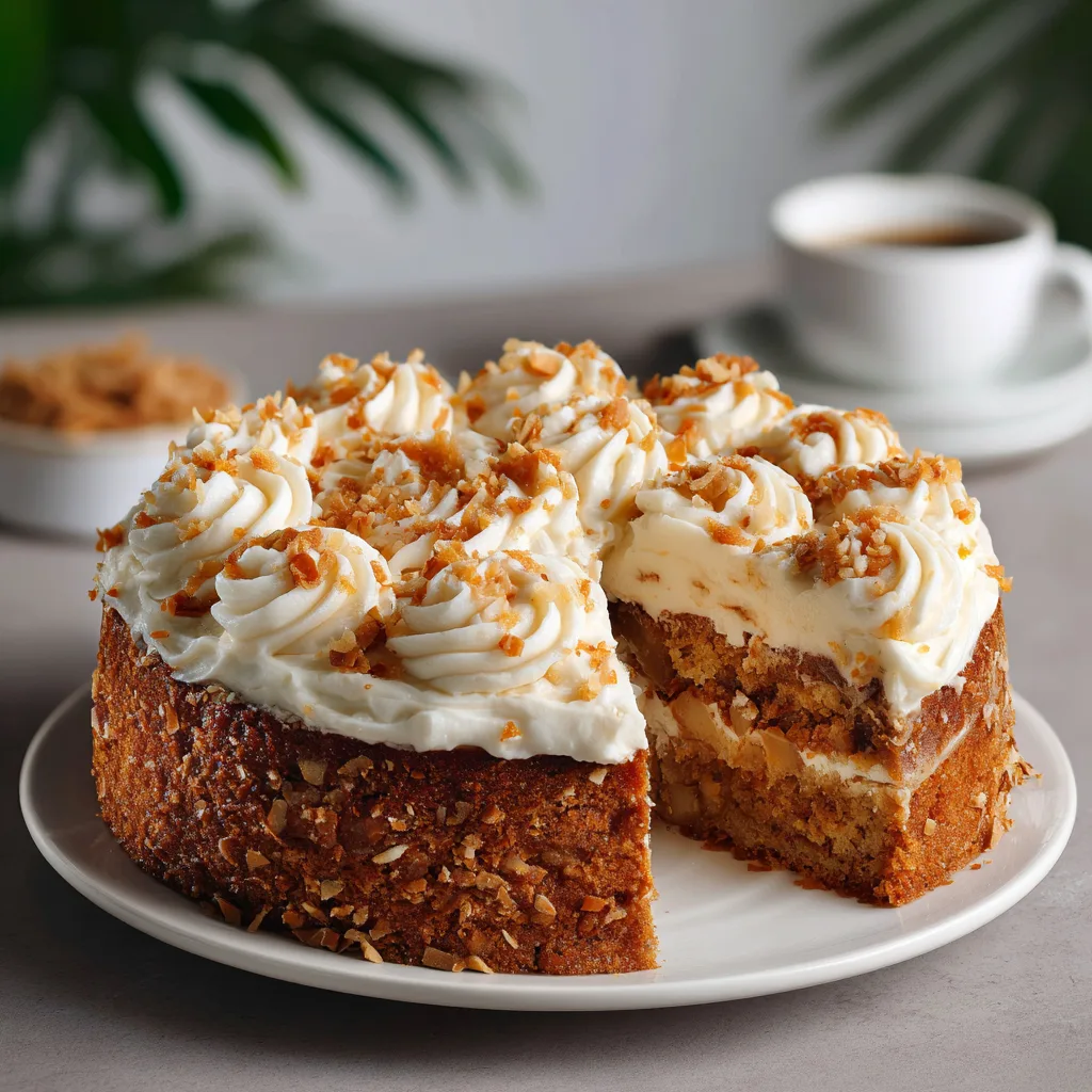 Apple Cake Topped with Creamy Cream Cheese Frosting - Cozy & Divine