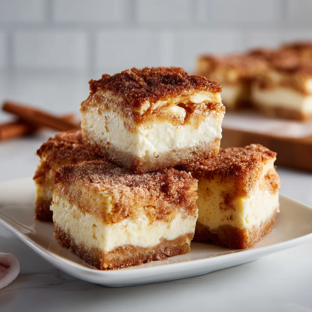 Churro cheesecake bars