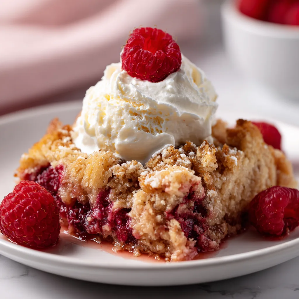 Slow Cooker White Chocolate Raspberry Dump Cake - Dreamy & Decadent