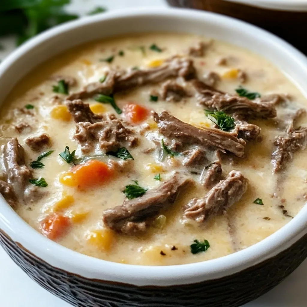 Creamy Philly Cheesesteak Soup Recipe | Easy & Delicious Comfort Food