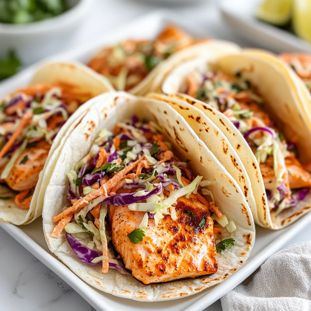 Crispy Air Fryer Salmon Tacos with Fresh Slaw Recipe | Healthy & Easy Meal
