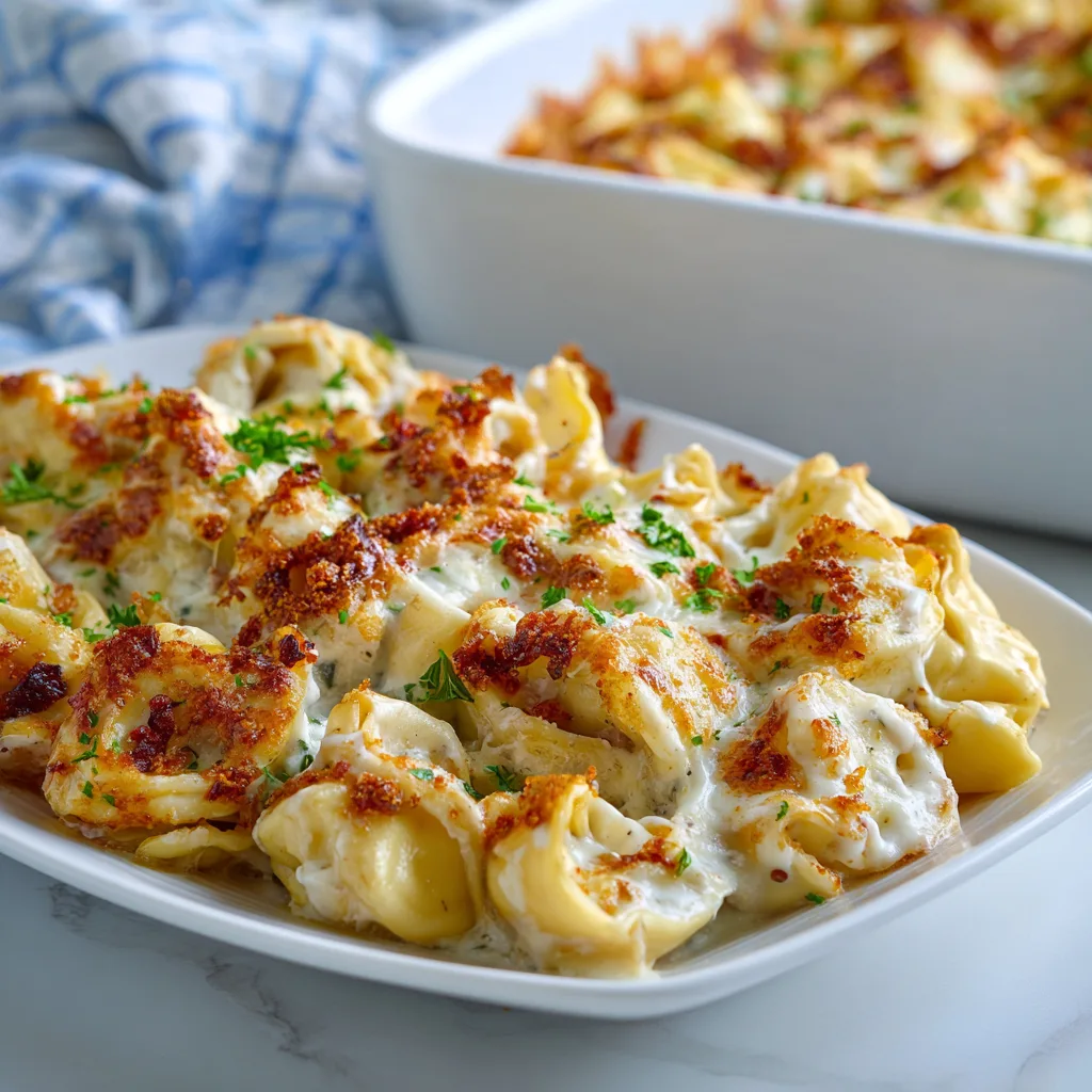 Delicious Alfredo Tortellini Bake Recipe | Creamy & Cheesy Pasta Casserole