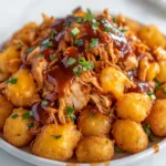 BBQ Pulled Chicken with Crispy Tater Tots & Melted Cheese | Delicious Comfort Food Recipe