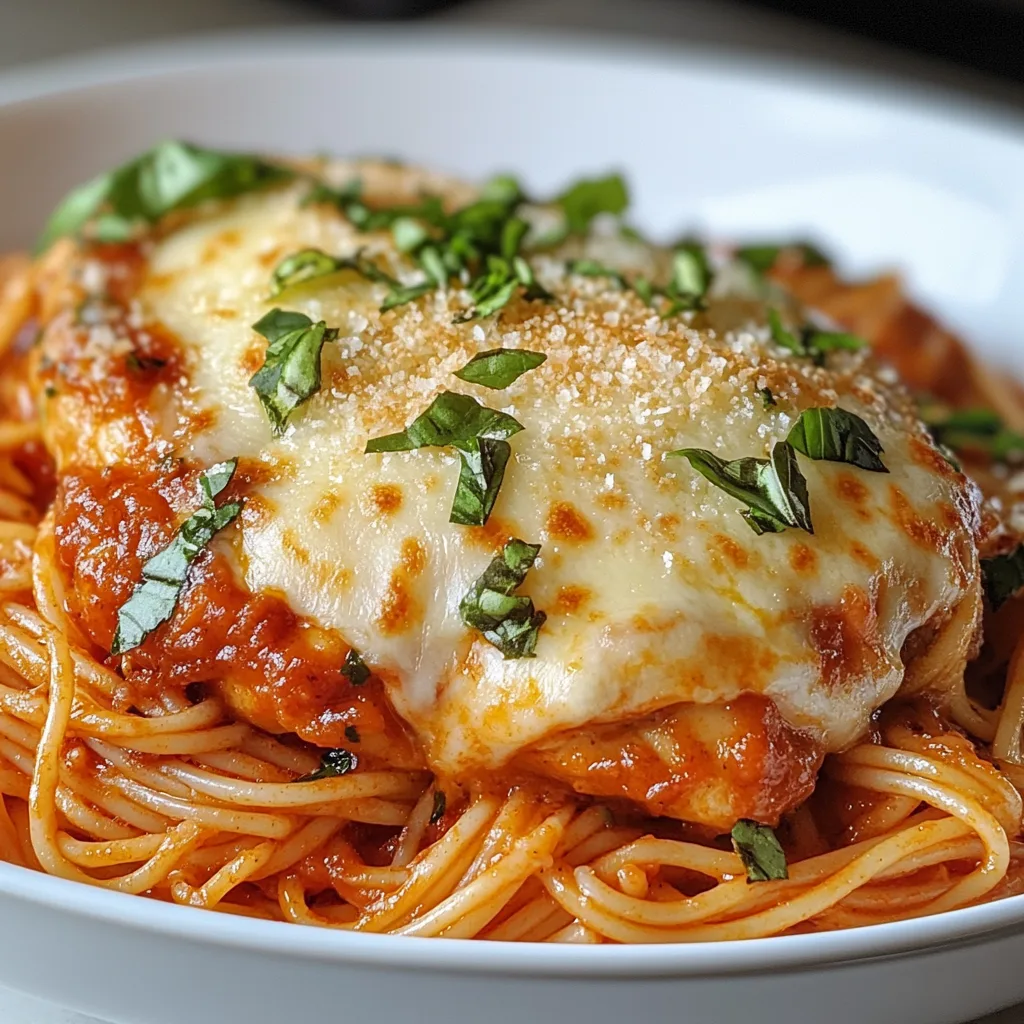 Delicious Baked Chicken Parmesan with Spaghetti and Marinara Recipe