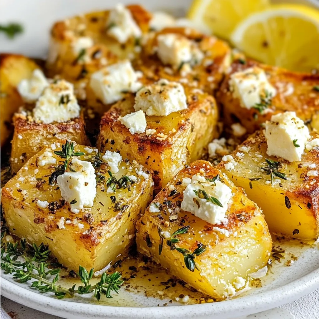 Crispy Baked Feta Potatoes with Fresh Lemon - Easy & Delicious Recipe