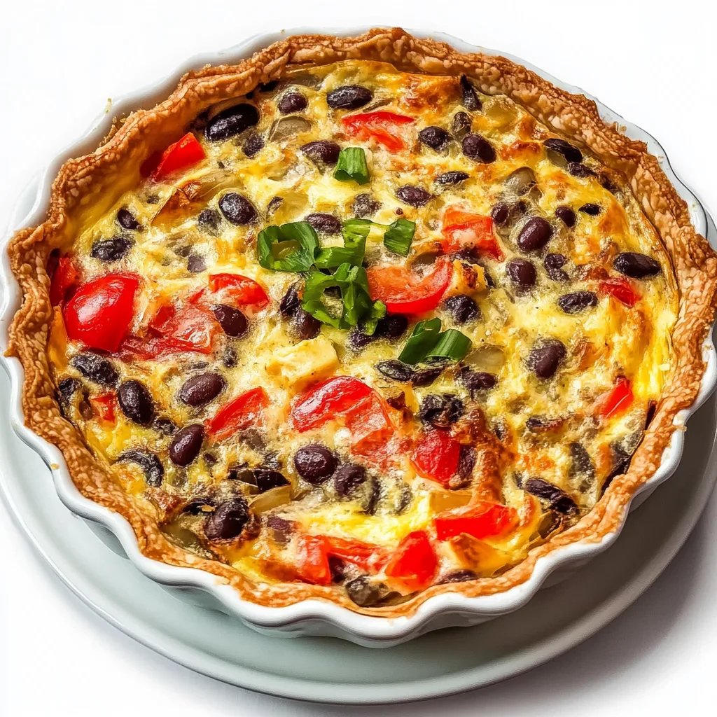 Delicious Black Bean & Pepper Jack Quiche Recipe | Easy & Flavorful Breakfast