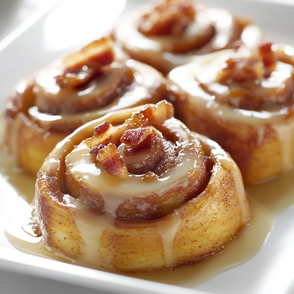 Delicious Bourbon Maple Bacon Cinnamon Rolls Recipe | Sweet & Savory Treat