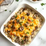 Cheesy Beef and Rice Casserole with Mushrooms | Easy Comfort Food Recipe