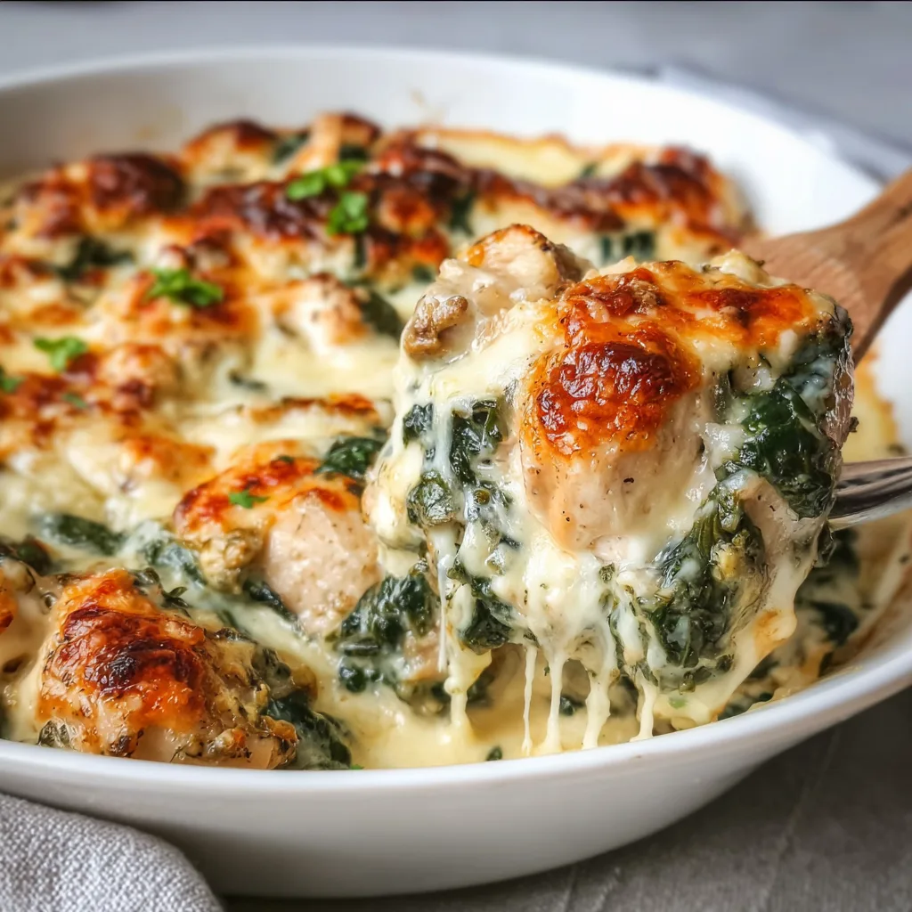 Delicious Cheesy Chicken and Spinach Casserole Recipe – Easy & Healthy Meal