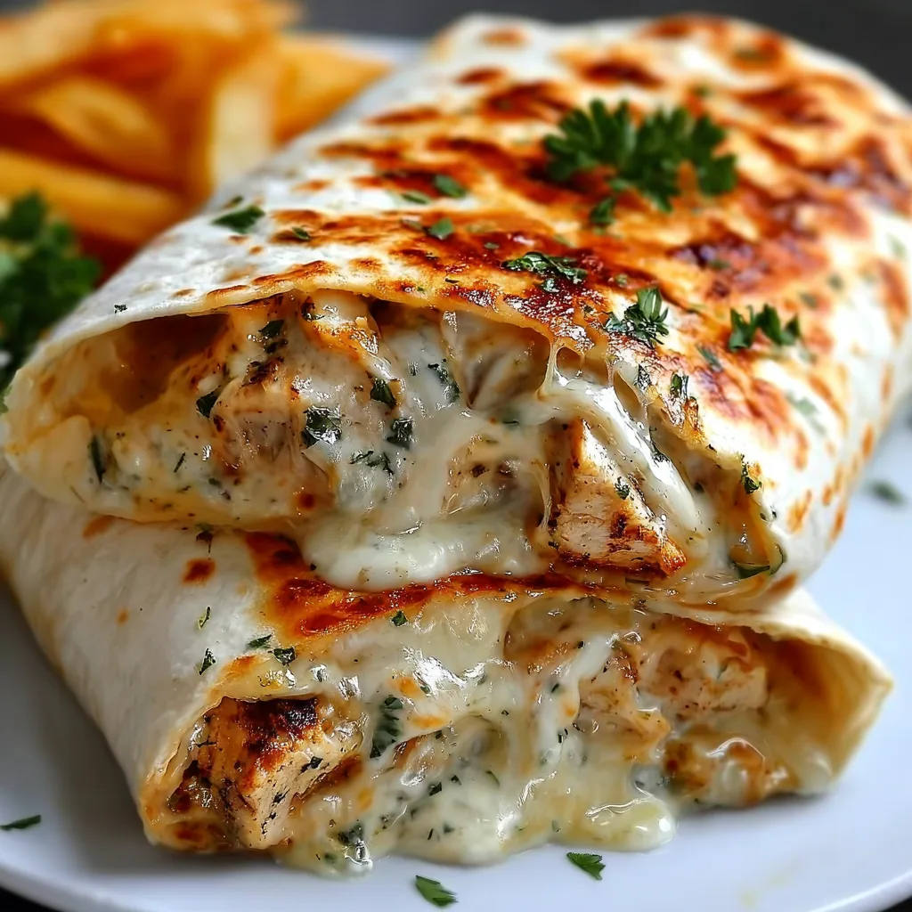 Delicious Cheesy Garlic Chicken Wraps Recipe | Easy & Flavorful Meal Ideas
