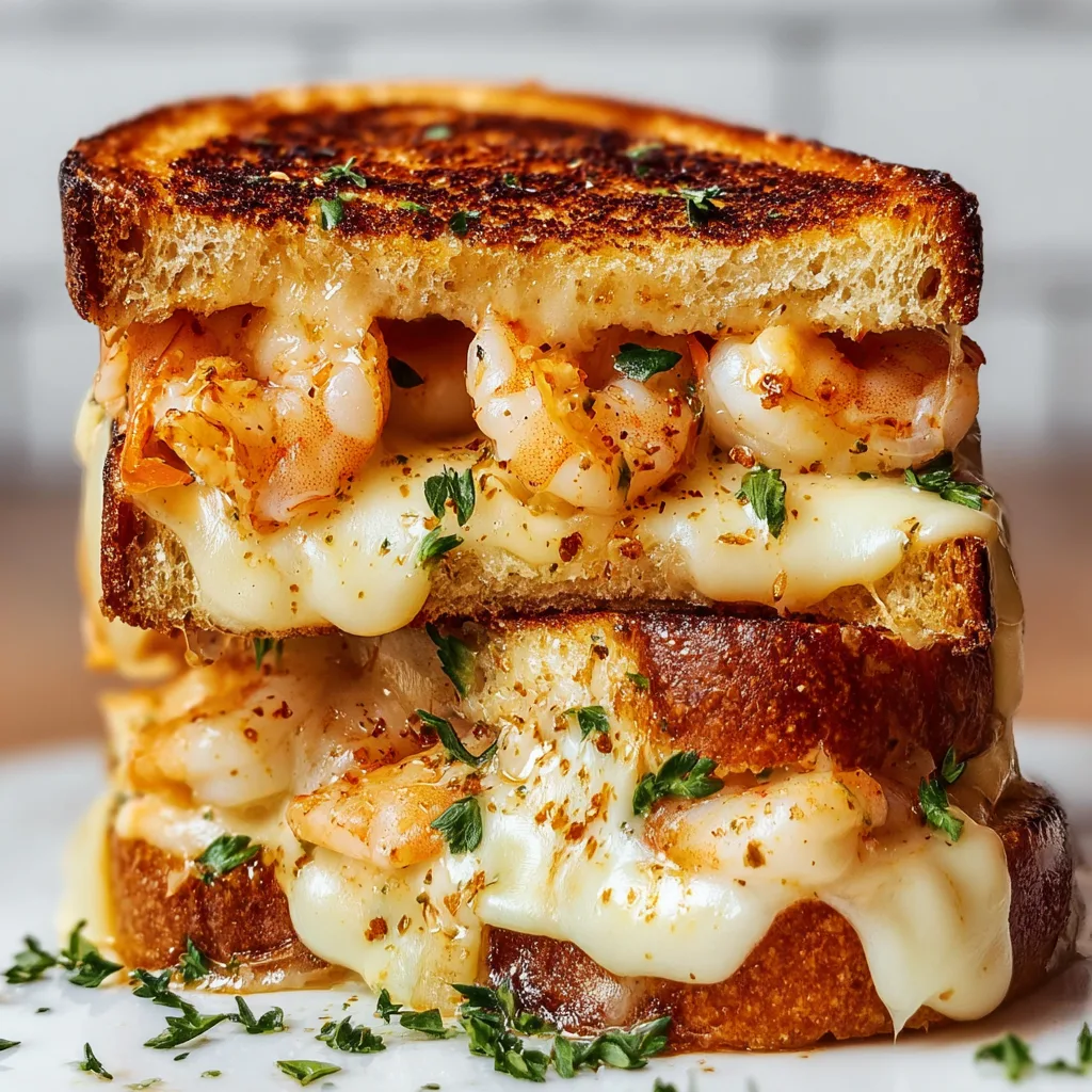 Cheesy Garlic Shrimp Grilled Cheese Sandwich Recipe | Easy & Delicious