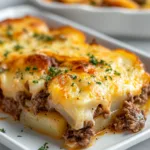 Cheesy Scalloped Potatoes and Beef Bake | Easy Comfort Food Recipe