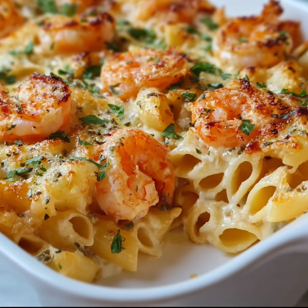 Cheesy Shrimp Scampi Pasta Bake Recipe | Easy Delicious Pasta Dinner