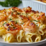 Cheesy Shrimp Scampi Pasta Bake Recipe | Easy Delicious Pasta Dinner