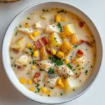 Comforting Crockpot Fish Chowder with Potatoes, Corn & Bacon – Easy Slow Cooker Recipe