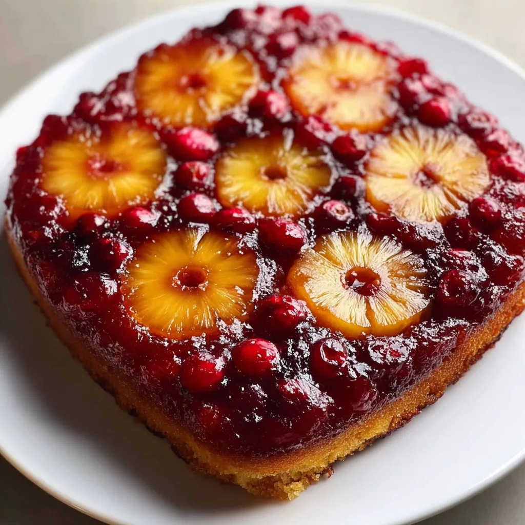 Delicious Cranberry Pineapple Upside-Down Cake Recipe - Easy & Festive Dessert