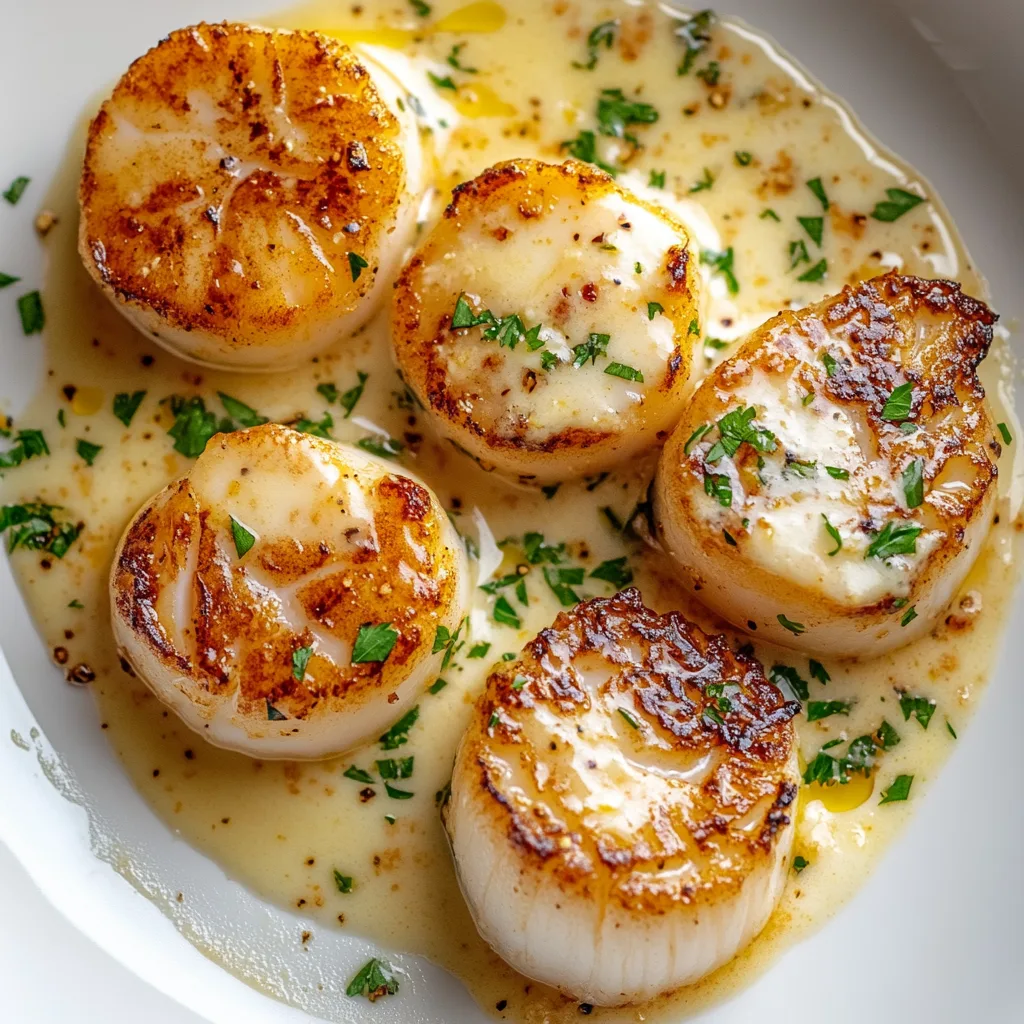 Creamy Lemon Garlic Pan Seared Scallops Recipe | Easy & Delicious Seafood Dish
