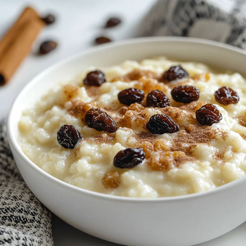 Creamy Rice Pudding with Cinnamon and Raisins – Easy & Delicious Dessert Recipe