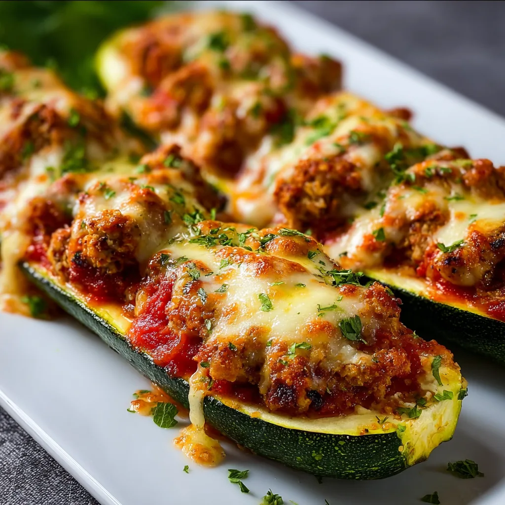Crispy Chicken Parmesan Zucchini Boats | Easy Low-Carb Dinner Recipe