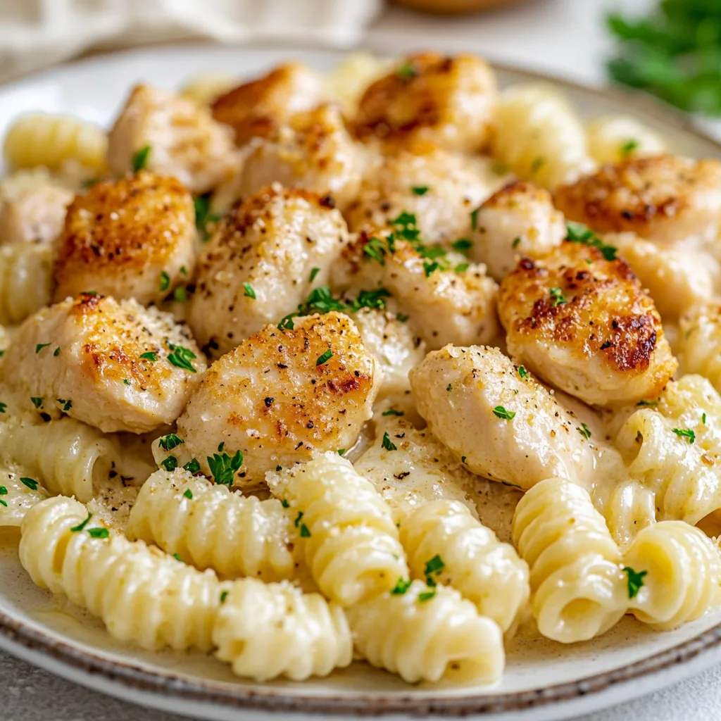 Garlic Parmesan Chicken Bites with Creamy Rotini – Easy Delicious Dinner Recipe 3 Garlic Parmesan Chicken Bites with Creamy Rotini – Easy Delicious Dinner Recipe