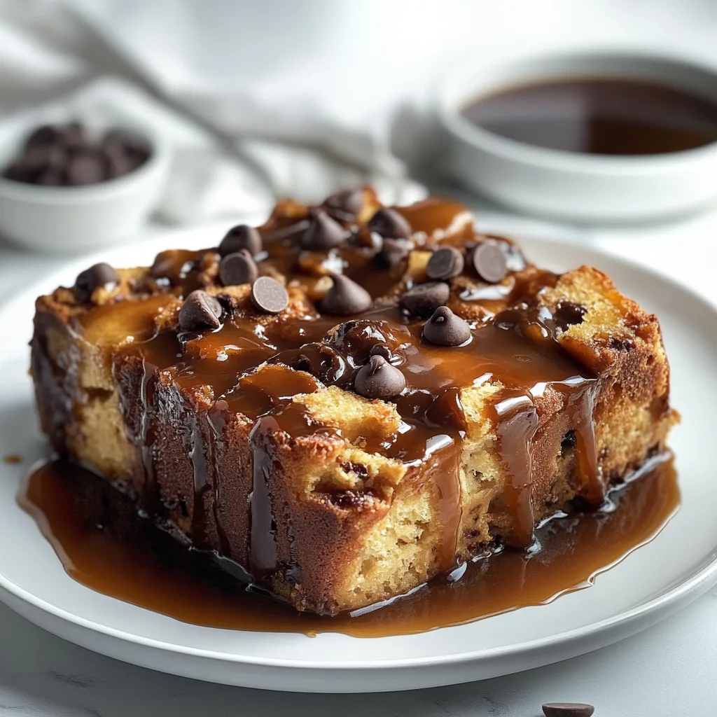 Gluten-Free Chocolate Chip Bread Pudding with Decadent Caramel Sauce Recipe
