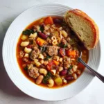 Hearty 13-Bean Slow Cooker Minestrone with Sausage – Easy, Comforting Soup Recipe
