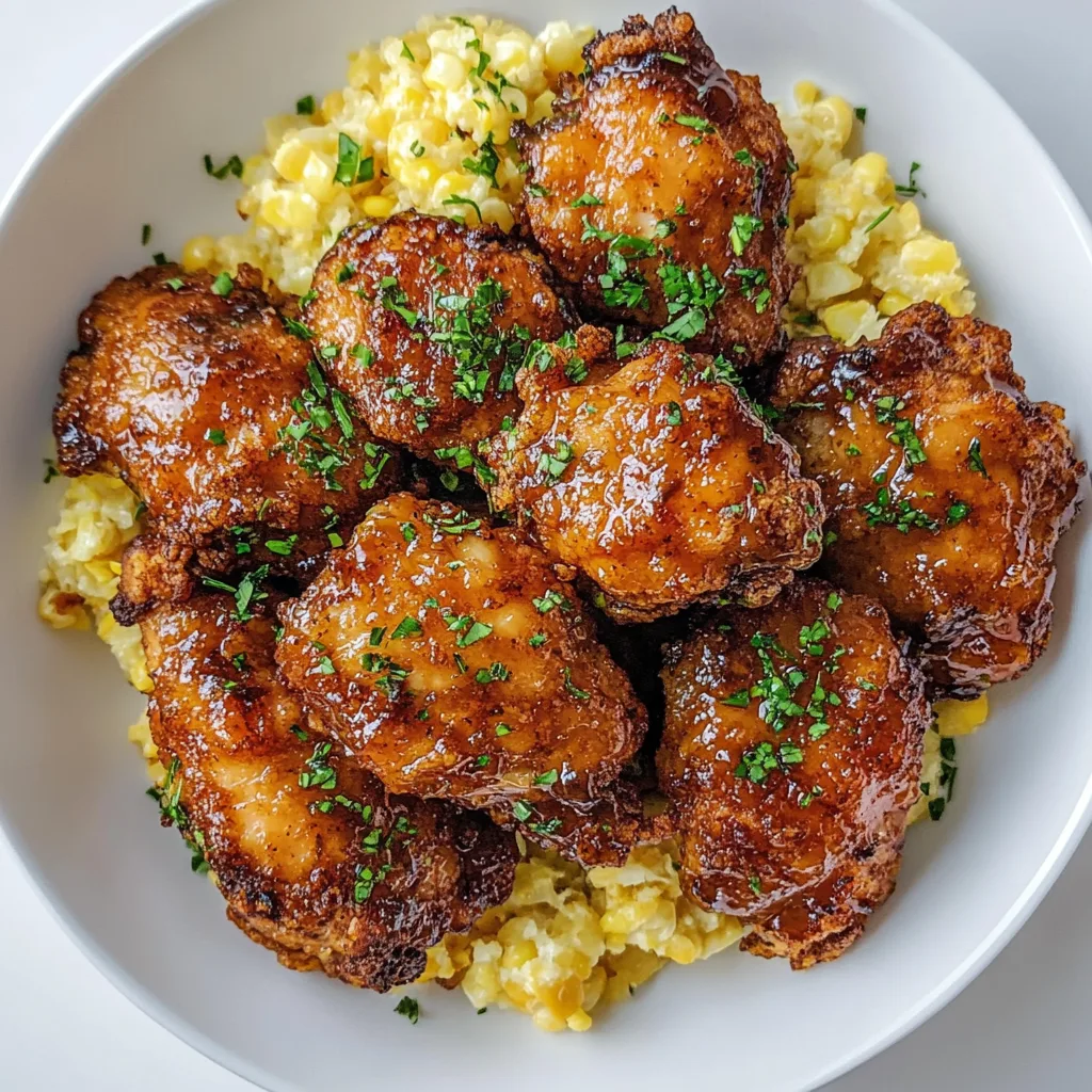 Hot Honey Crispy Chicken Thighs with Sweet Cornbread Recipe