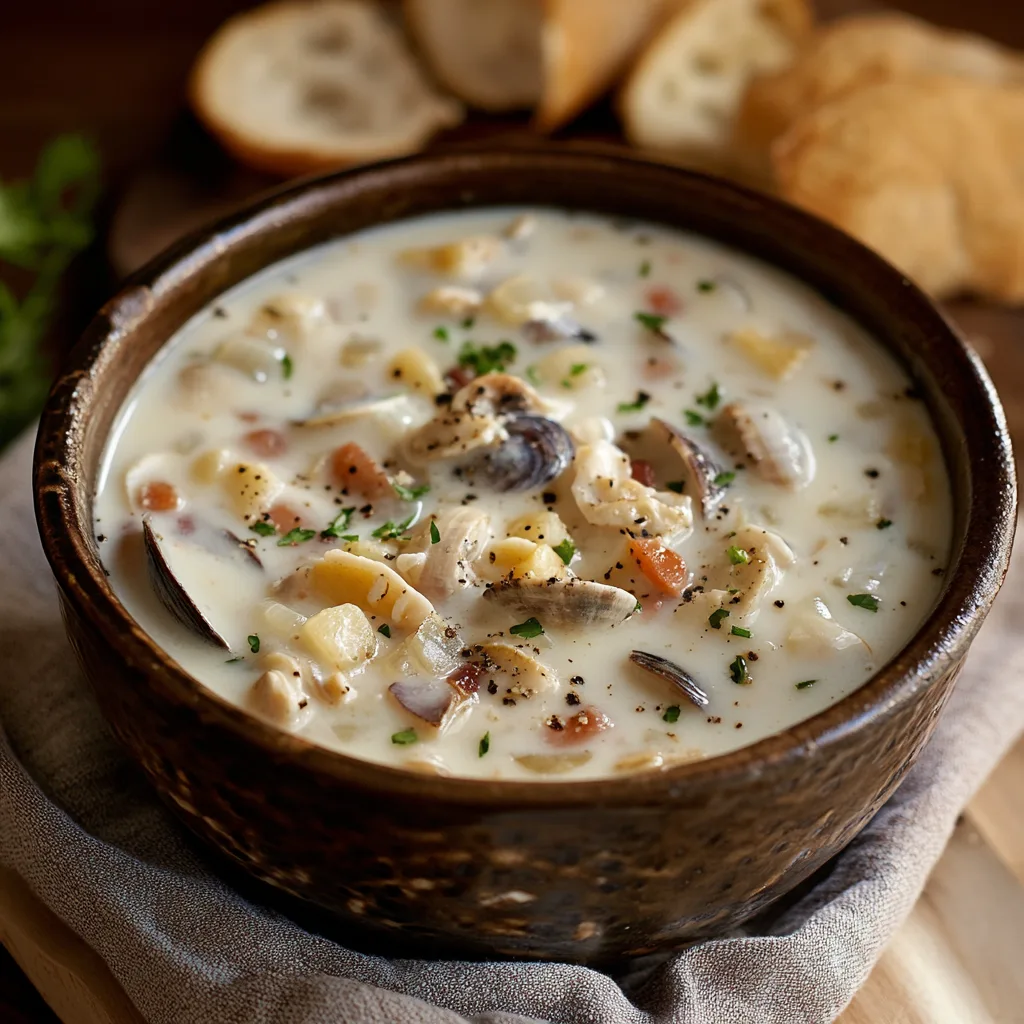 Authentic New England Clam Chowder Recipe | Classic Creamy Seafood Soup
