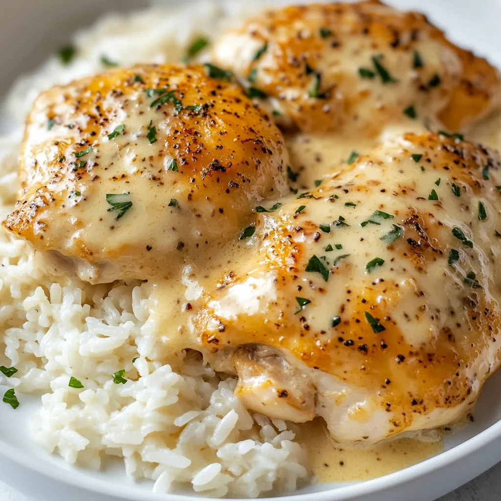 One-Pan Creamy Garlic Butter Chicken and Rice Recipe | Easy & Delicious Meal