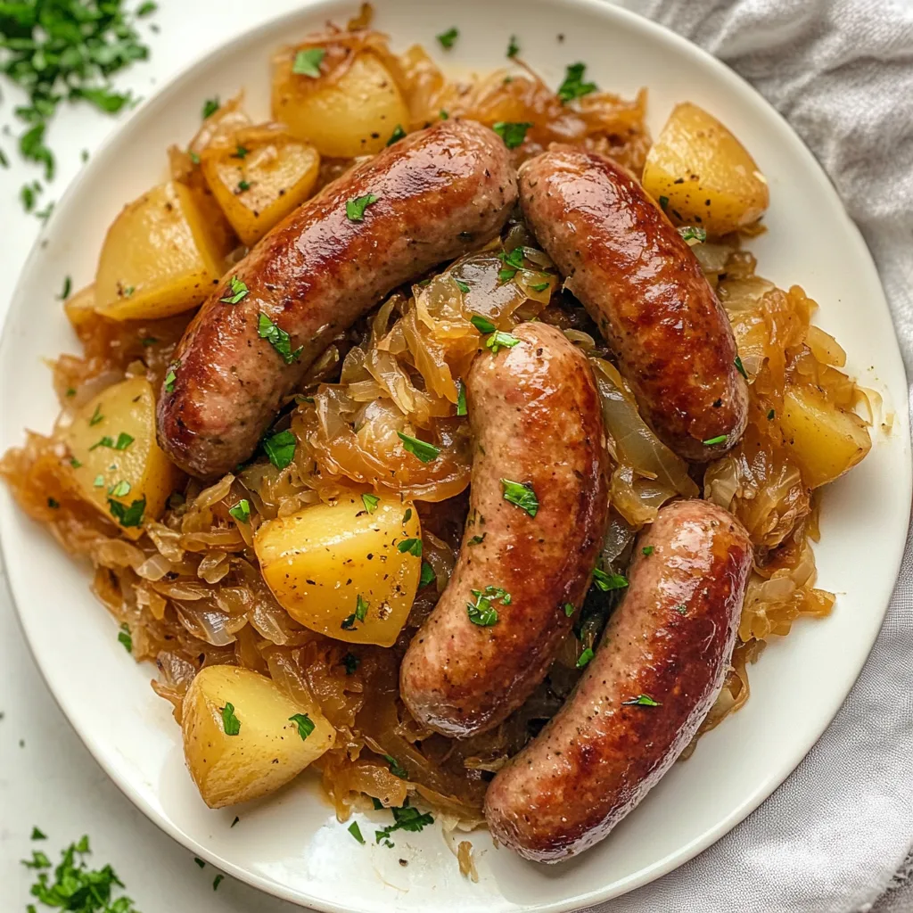 Traditional Polish Sausage with Sauerkraut and Potatoes Recipe | Classic Comfort Food