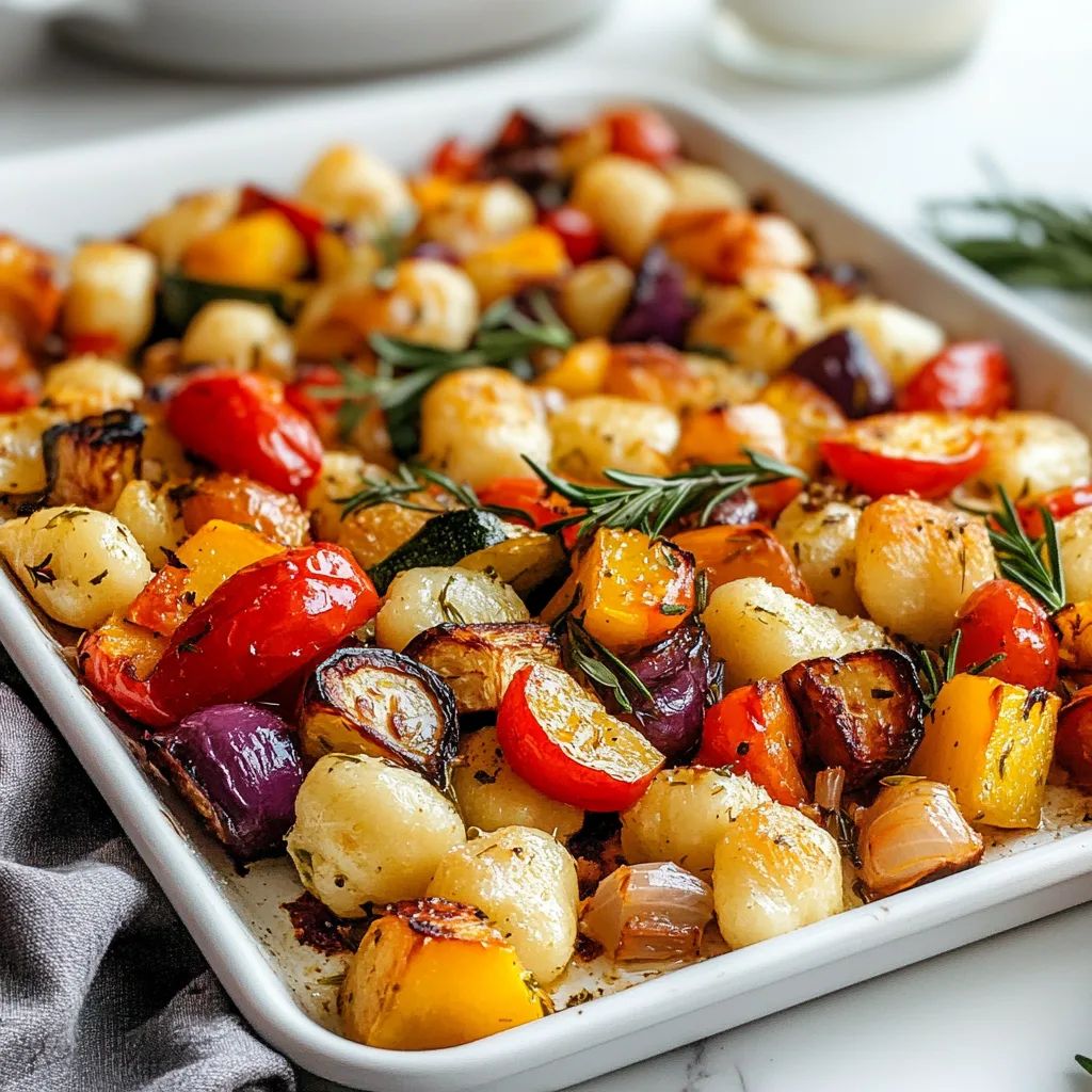 Sheet Pan Cottage Cheese Gnocchi with Roasted Vegetables | Easy Healthy Dinner Recipe