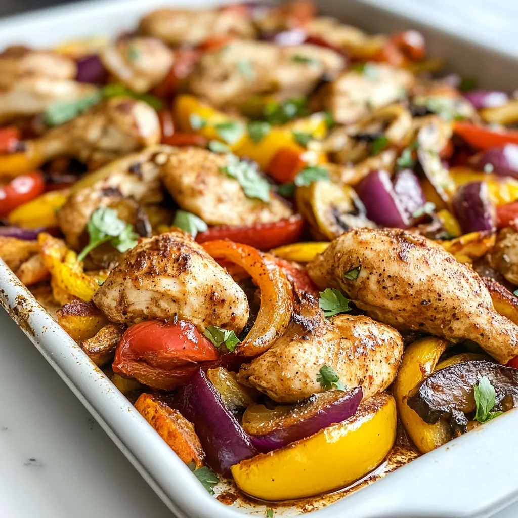 Sheet Pan Fajita Chicken with Charred Vegetables | Easy Healthy Dinner Recipe