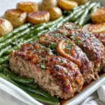 Sheet Pan Meatloaf Dinner with Roasted Green Beans and Potatoes – Easy, Delicious One-Pan Meal