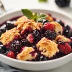 Delicious Slow Cooker Berry Cobbler with Mixed Berries & Sweet Biscuit Topping