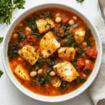 Slow Cooker Tuscan Fish Stew with Tomatoes, Spinach & White Beans – Easy Healthy Recipe