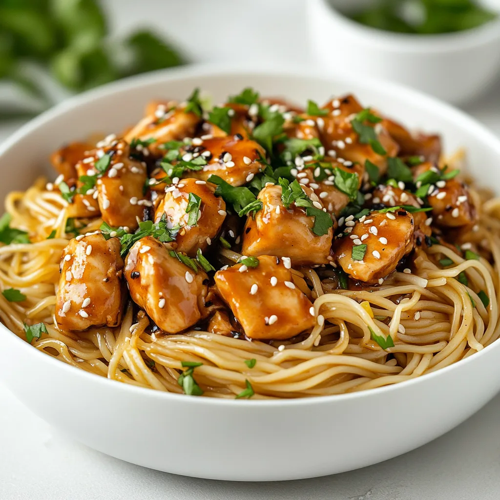 Sticky Garlic Chicken Noodles Recipe | Easy & Delicious Garlic Chicken Noodles