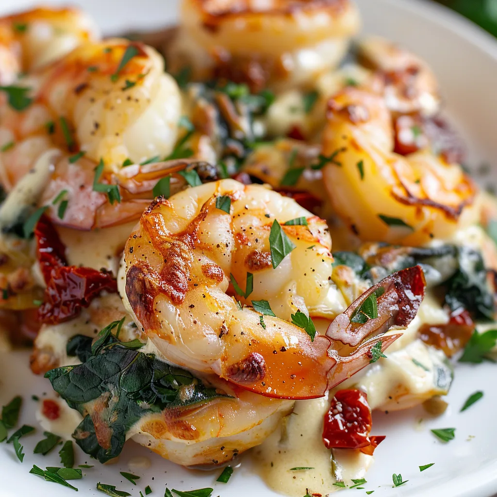 Tuscan Shrimp with Spinach, Artichokes & Sun-Dried Tomatoes Recipe – Easy & Flavorful