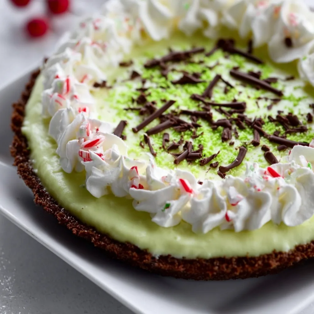 Easy No-Bake Grinch Pie Recipe | Festive Green Holiday Dessert