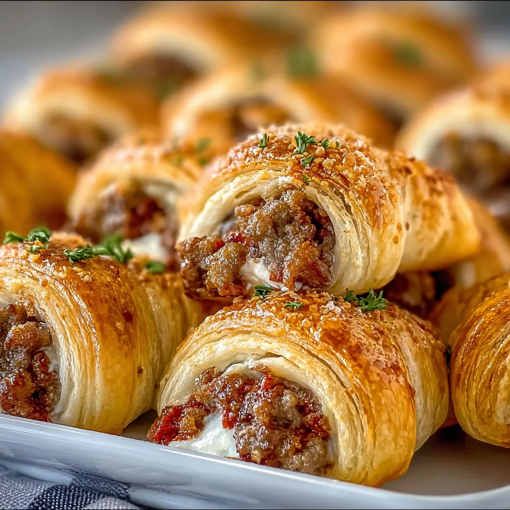 Delicious Baked Sausage & Cream Cheese Crescents Recipe | Easy Appetizer Ideas